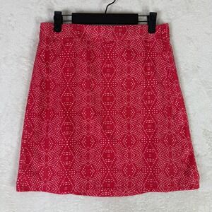 Rip Skirt Hawaii Red Geometric‎ Print A-Line Mini Skirt Women's Small